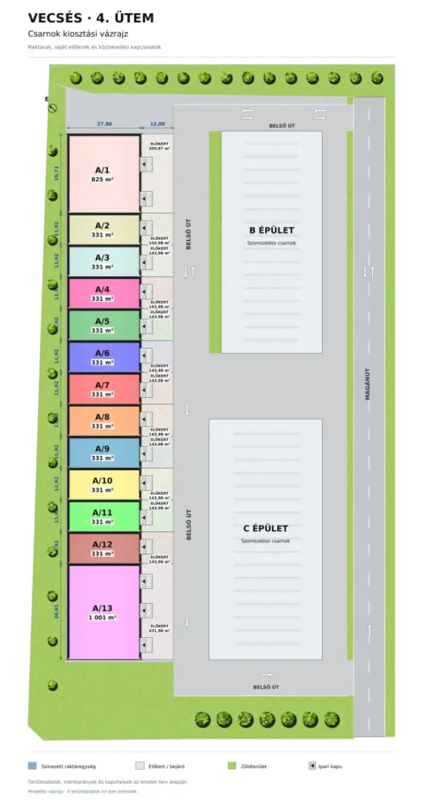 Eladó új építésű ipari ingatlan, Vecsés 331 m² 155.85 M Ft + Áfa