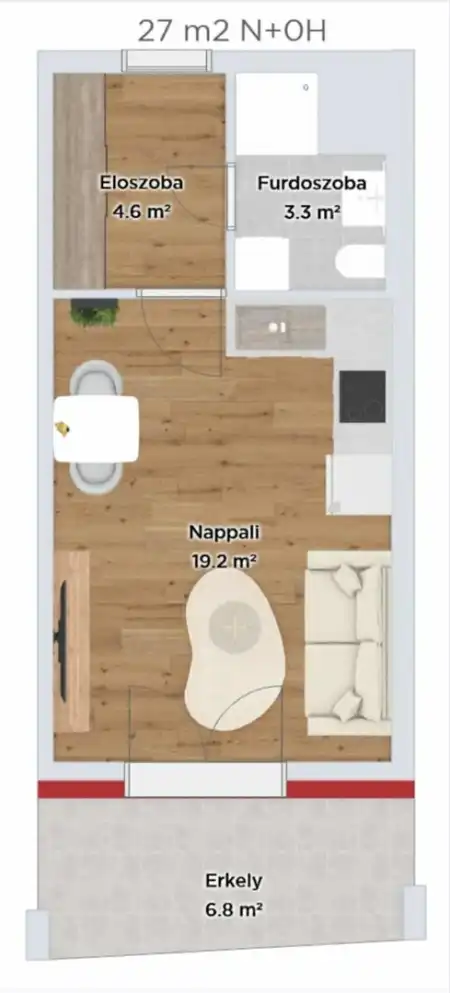 Eladó új építésű téglalakás, Budapest, XI. kerület 1 szoba 27 m² 43 M Ft