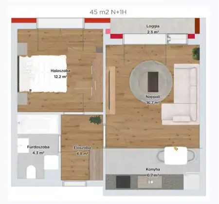 Eladó új építésű téglalakás, Budapest, XI. kerület 2 szoba 45 m² 73.36 M Ft